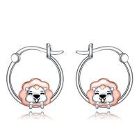 wholesale TOUPOP Duck Earrings For Women Sterling Silver Duck Huggies Hoop Earrings Duck Jewelry Cute Duck Gifts For Girlfriend Women Birthday -style_name:Lion