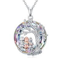 wholesale TOUPOP Sisters Gifts From Sister 925 Sterling Silver Tree Of Life Sister Necklace Crystal Jewelry Birthday Christmas Gifts For Women Daughter Friends -color_name:3 Sister-Purple Crystal