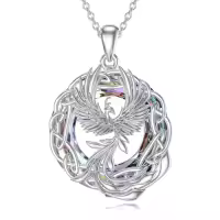 TOUPOP Sterling Silver Crystal Phoenix Pendant Necklace for Women-color_name:Purple-b