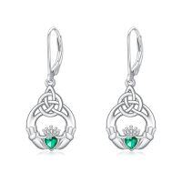 wholesale Coffin/bat/cat/spider/irish Claddagh/music Note Earrings For Women 925 Sterling Silver Dangle Earring Gothic Jewelry Halloween Patricks Day Gifts For Friends Daughter Her -style_name:4-Claddagh-B