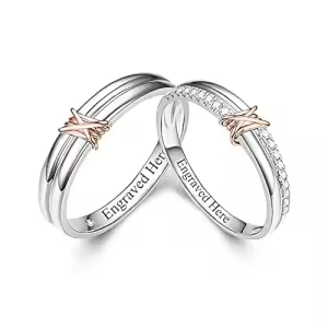 D Moissanite Wedding Ring Set