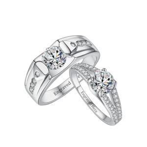 B Wedding Ring Set