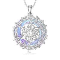 wholesale TOUPOP Music Lover Necklace For Women - S925 Sterling Silver Rotating Note Pendant With Blue Crystal - Musical Jewelry Gift For Her, Mom, Birthday -style_name:Purple