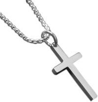 wholesale  925 Sterling Silver Cross Pendant Necklace for Men - Valentines Day Gift-Stainless Steel-Sterling Silver
