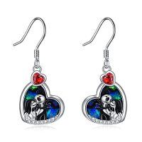 wholesale Nightmare Earrings Sterling Silver Jack And Sally Skull Jewelry -style_name:Style 1-Abalone Shell