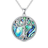 wholesale TOUPOP Christmas Gifts For Mom Tree Of Life Mother Necklace 925 Sterling Silver Mother And Daughter/son Jewelry Birthday Gifts For Women Grandma Wife -style_name:Abalone Shell-1 Children