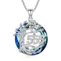 wholesale TOUPOP Angel Number Necklace 925 Sterling Silver Tree Of Life Necklace Numerology Jewelry Birthday Christmas Gifts For Women Her -style_name:555