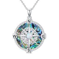 wholesale TOUPOP Christmas Gifts For Wife Compass Necklace Sterling Silver Compass Urn Necklace Cremation Jewelry For Women Wife Girlfriend Mother Sister -style_name:G01-Abalone Shell