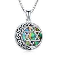 wholesale Abalone Star Of David Necklace For Women 925 Sterling Silver Magen David Necklace Chai/cross/evil Eye Pendant Star Of David Jewelry Christmas Gifts -style_name:11-Star of David