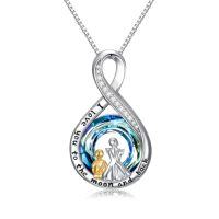 wholesale TOUPOP Gifts For Mom Mother Daughter Son Necklace Sterling Silver Family Pendant Jewelry For Women I Love You To The Moon And Back Birthday Gifts For Her -style_name:2-Mother and 1 Son