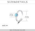 wholesale 925 Sterling Silver Moonstone Opal Larimar Leaf Toe Ring for Women Adjustable Body Jewelry Gift-0-3