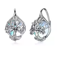 TOUPOP Sterling Silver Moonstone Infinity Dangle Earrings-style_name:1-Tree of Life