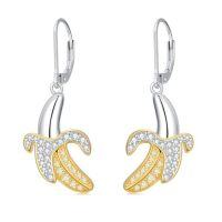wholesale 925 Sterling Silver Cherry/strawberry/lemon/pineapple/banana Earrings Fruit Earrings Fruit Jewelry Christmas Gifts For Women -style_name:Banana