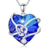 wholesale TOUPOP Nurse Necklace 925 Sterling Silver Rn Necklace Angle Wings Gifts For Nurse Graduation Jewelry -style_name:Stethoscope-Blue Crystal