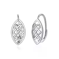 TOUPOP Sterling Silver Filigree Dangle Drop Earrings Jewelry Birthday Christmas Gifts For Women-style_name:02-Leverback-Celtic