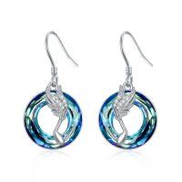 wholesale TOUPOP Animal Earrings For Women Sterling Silver Cat/pentagram/music Note Dangle Earrings Blue Crystal Birthday Valentine's Day Mother's Day Jewelry Gifts For Her Wife Mom -style_name:Music Note