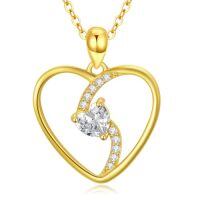 TOUPOP 14k Solid Gold Infinity Heart Necklace For Women Real Gold Jewelry Birthday Christmas Gifts For Her Girlfriend Mom Wife 18 Inches-style_name:E-Inifinity Heart