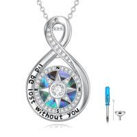 wholesale TOUPOP Urn Necklace For Ashes Sterling Silver Abalone Shell Cremation Jewelry For Ashes Jewelry Gifts For Nature Lovers Keepsake Memorial Jewelry For Women -style_name:29-Copass