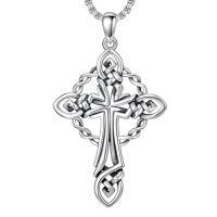 wholesale Cross Necklace 925 Sterling Silver Cross Pendant Christmas Fathers Day Birthday Gifts For Men Gifts For Father Gifts For Dad Brother Husband Son -style_name:C08 Celtic Cross