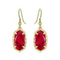 wholesale Earrings For Women 925 Sterling Silver Dainty Gemstone Dangle Drop Earrings Fine Jewelry Birthday Christmas Gifts For Women Her Mom -color_name:Z-Red