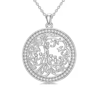 TOUPOP Sterling Silver Crystal Tree Of Life Necklace For Women-color_name:I-Mother and 5 Child-Cubic Zirconia