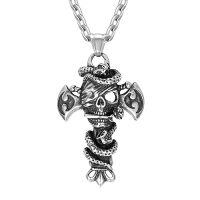 wholesale Stainless Steel Cross/dog Tag/skull/dragon Pendant Necklace Birthday Gifts For Men -style_name:cross Ⅰ
