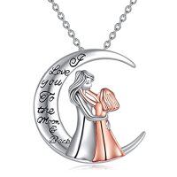 wholesale TOUPOP Gifts For Mom Nana Sterling Silver Mother Daughter Jewelry Birthday Christmas Gifts -style_name:C Mom-moon