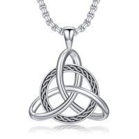 wholesale Celtic Claggagh Necklace S925 Sterling Silver Celtic Knot Pendant For Men Women Anniversary Birthday Christmas Gifts For Women Men -style_name:Celtic Knot