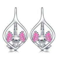 wholesale TOUPOP 925 Sterling Silver Animal Earrings For Women | Hypoallergenic Leverback Hoop Earrings | Christmas Anniversary Birthday Jewelry Gifts For Mom Wife Girlfriend Sister Friend -style_name:Axolotl