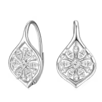 TOUPOP Sterling Silver Dangle Drop Hoop Earrings For Women-style_name:Snowflake