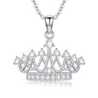 wholesale TOUPOP Crown Necklace 925 Sterling Silver Cubic Zirconia Queen Princess Pendant Jewelry Anniversary Christmas Birthday Gifts For Women Daughter Friends -style_name:Crown 1