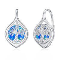 wholesale TOUPOP Leverback Earrings For Wonen 925 Sterling Silver Tree Of Life Earrings Dangle Drop Turquoise Moonstone Moss Agate Heart Jewelry Gifts For Women Anniversary Birthday Christmas -style_name:H-Blue Opal Tree of Life Earrings