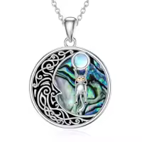 TOUPOP Sterling Silver Animal Pendant Women Jewelry Christmas Gifts-style_name:Cat