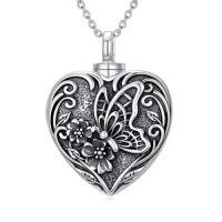 wholesale TOUPOP Heart Urn Necklace For Ashes 925 Sterling Silver Cremation Jewelry Keepsake Necklaces Memorial Sympathy Gifts For Women Mom Wife -style_name:A-Butterfly-Silver