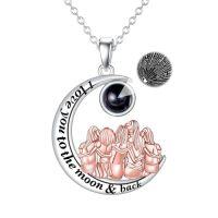 wholesale TOUPOP Sister Christmas Gifts From Sister/brother Sisters Necklace For 2/3/ 4 Sterling Silver Sisters Fashion Jewelry For Women Friend Female Friendship Lasts Forever -style_name:5 Sisters-Moon