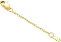 wholesale 10K Gold Yellow 1 2 3 Necklace Extender Chain w Double Clasps Bracelet Anklet Extension-Style 15 2inch