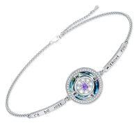 wholesale TOUPOP Graduation Gifts For Her Birthstone Bracelet For Women Sterling Silver I'd Be Lost Without You Compass Bracelets Crystal Jewelry Anniversary Birthday Gifts For Wife Girlfriend -color_name:A-02-Feb. - Amethyst