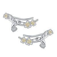 wholesale TOUPOP S925 Sterling Silver Ear Climbers Earrings For Women Silver Earrings For Women Hypoallergenic Crawler Earrings Gift For Her -style_name:8-Hummingbird Ear Climbers