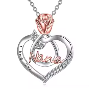 I Love You Nana Necklace-Rose flower