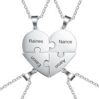 wholesale TOUPOP Customize Heart Bff Necklace 925 Sterling Silver Personalized Engraved 2-8 Names Pendant Christmas Birthday Gifts Puzzle Matching Jewelry For Women Friends -style_name:3 Names