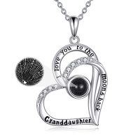 wholesale TOUPOP Best Gifts For Women 925 Sterling Silver Crystal Mom Daughter Grandma Necklace Birthday Gift Mom And Daughter Jewelry I Love You To The Moon And Back Necklace For Mom Wife Daughter Grandma Nana -color_name:To Granddaughter