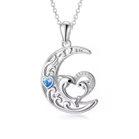 TOUPOP Sterling Silver Animal Pendant Women Jewelry Christmas Gifts-style_name:Dolphin
