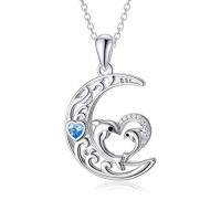 wholesale Animal Necklace 925 Sterling Silver Animal Pendant Women Jewelry Christmas Gifts For Women -style_name:Dolphin