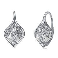 wholesale TOUPOP Tree Of Life Birthstone Earrings Sterling Silver Birthstone Leverback Earrings Tree Of Life Jewelry Gifts For Women Teens Birthday -style_name:D-Apr.