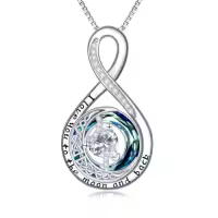 TOUPOP Sterling Silver Birthstone Moon And Star Pendant Necklace I Love You To The Moon And Back-color_name:04-Apr-Simulated Diamond