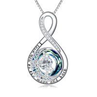 wholesale TOUPOP Birthstone Necklace For Women 925 Sterling Silver Moon And Star Pendant Necklaces I Love You To The Moon And Back Jewelry Anniversary Birthday Gifts For Her Wife Girlfriend Mom -color_name:04-Apr-Simulated Diamond