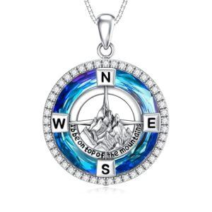 F-Blue Circle Crystal-Compass and Mountains