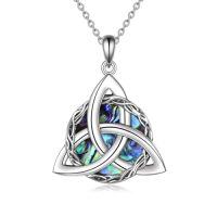 wholesale TOUPOP Christmas Gifts For Women 925 Sterling Silver Celtic Knot Necklace Irish Jewelry Birthday Anniversary Valentine's Day Gifts For Women Wife Girlfriend Her Daughter -style_name:1-Celtic Knot Necklace(Abalone)