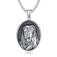 wholesale Saint Patron Necklace For Men Women Stainless Steel St Medal Protection Necklace Catholic Religious Amulet Gifts For Mothers Fathers Day -style_name:Jesus 2
