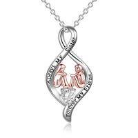 wholesale TOUPOP Sister Christmas Gifts From Sister/brother 925 Sterling Silver Sibling Sisters Neckalce Always My Sisters Forever My Friend Jewelry Birthday Anniversary Graduation Gift -style_name:1-Sisters Infinity Necklace